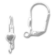 Heart leverback earrings silver tone x2