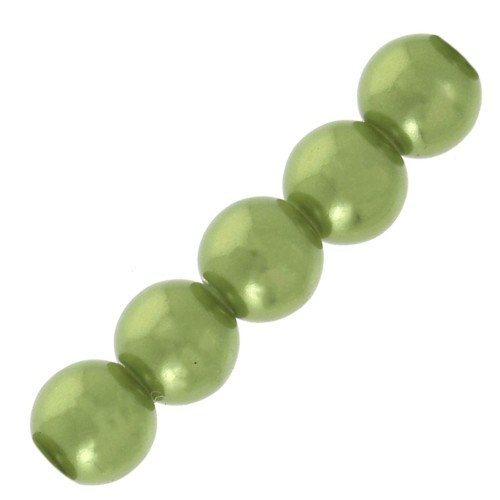 Pearly beads 4 mm Olive Green x20