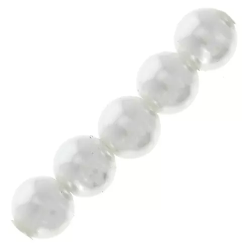 Pearly bead légères en résine 6 mm White x15