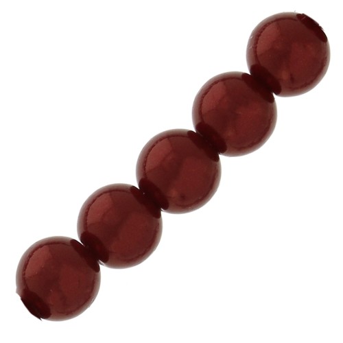 Pearly bead légères en résine 6 mm Dark Red  x15