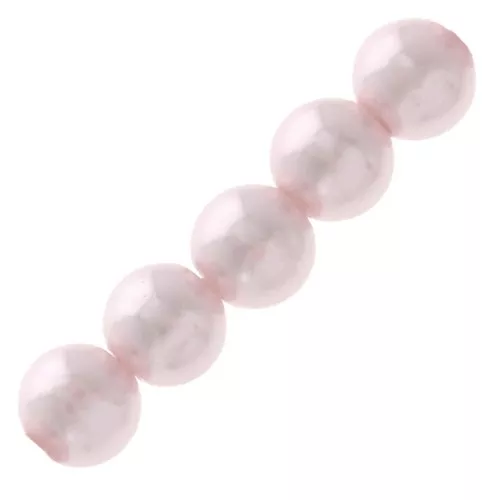 Pearly bead légères en résine 6 mm Light Pink x15