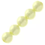 Perles rondes nacrées légères en résine 6 mm Light Yellow x15