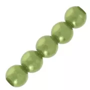 Perles rondes nacrées légères en résine 6 mm Olive Green x15