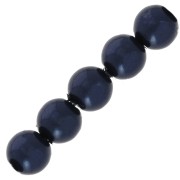 Perles rondes nacrées légères en résine 6 mm Night Blue x15