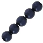 Perles rondes nacrées légères en résine 6 mm Night Blue x15