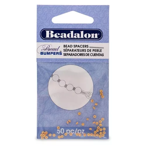 Bead Bumpers oval 2mm Satin Gold Color x50
