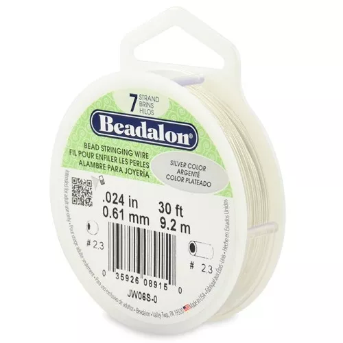 Stringing wire Silver color 7 strands 0.61mm x9,2m
