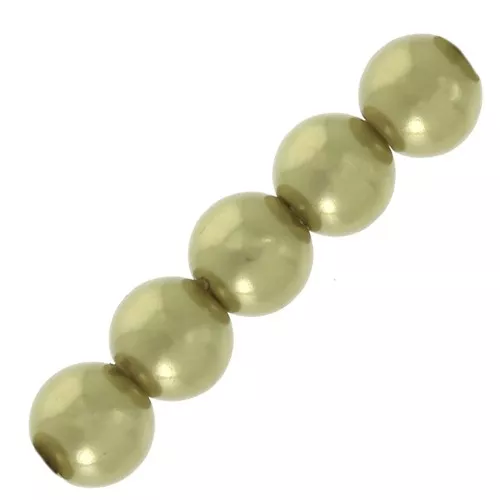 Perles rondes nacrées légères en résine 8 mm Light Gold x10