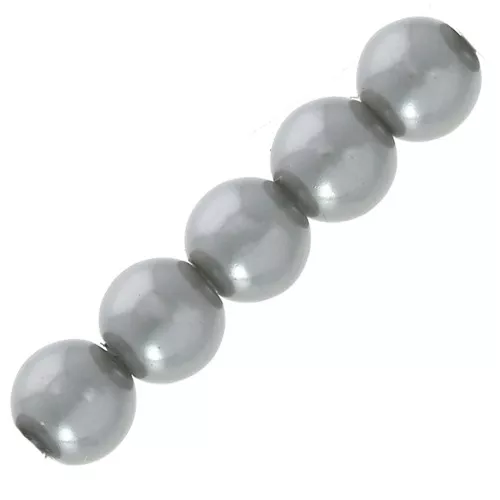 Perles rondes nacrées légères en résine 8 mm Grey x10