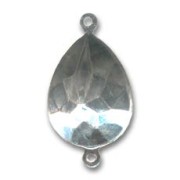 Stick-on setting PureCrystal 4320 18x13mm Rhodium tone 2 loops