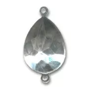 Stick-on setting PureCrystal 4320 18x13mm Rhodium tone 2 loops