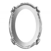 Cabochon setting PureCrystal 4120 oval-shaped 14x10 mm Rhodium Tone x1