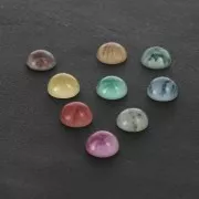 Resin cabochon imitation Gemstone 6 mm Jaspe Poppy x1