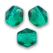 Fire Polished faceted round beads 3mm Emerald x50