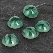Resin cabochon imitation Gemstone 6 mm Green Jade x1