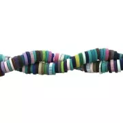 Heishi polymer clay beads rondelles 5x1 mm Multicolor Blue/Violet x39 cm