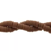Heishi beads polymer clay rondelles 5x1 mm Brown Earth x39 cm