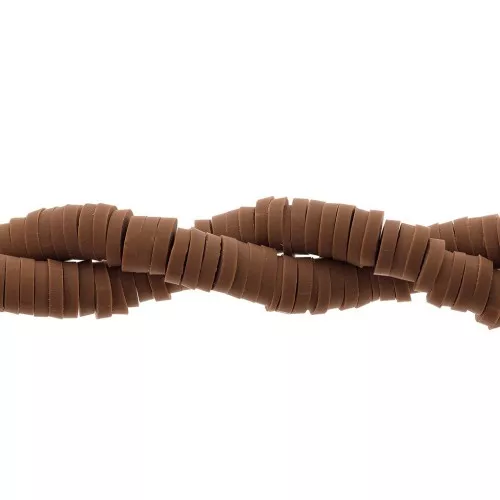 Heishi beads polymer clay rondelles 5x1 mm Brown Earth x39 cm