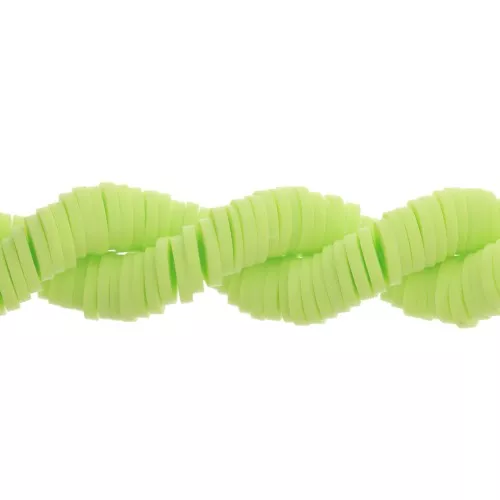 Heishi polymer clay rondelle beads 6x1 mm Apple Green x39 cm
