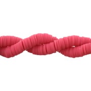Heishi beads in polymer clay 6x1 mm Fuchsia x39 cm
