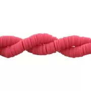 Heishi beads in polymer clay 6x1 mm Fuchsia x39 cm