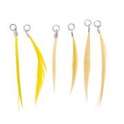 Assortment of 6 feathers - Made by me - 5 cm for DIY jewellery - Yellow x1