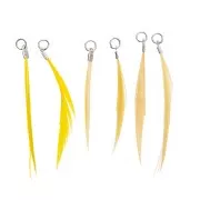 Assortment of 6 feathers - Made by me - 5 cm for DIY jewellery - Yellow x1