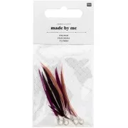 Assortment of 6 feathers - Made by me - 5 cm for DIY jewellery - Purple x1