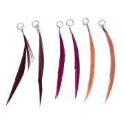 Assortment of 6 feathers - Made by me - 5 cm for DIY jewellery - Purple x1