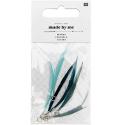 Assortment of 6 feathers - Made by me - 5 cm for DIY jewellery - Turquoise x1|raw }}