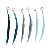 Assortment of 6 feathers - Made by me - 5 cm for DIY jewellery - Turquoise x1