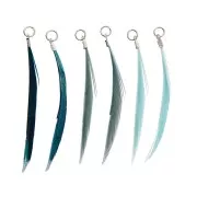 Assortment of 6 feathers - Made by me - 5 cm for DIY jewellery - Turquoise x1