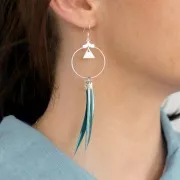 Assortment of 6 feathers - Made by me - 5 cm for DIY jewellery - Turquoise x1