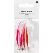 Assortment of 6 feathers - Made by me - 5 cm for DIY jewellery - Fuchsia x1