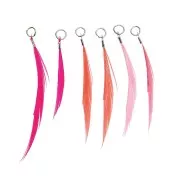 Assortment of 6 feathers - Made by me - 5 cm for DIY jewellery - Fuchsia x1