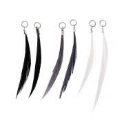Assortment of 6 feathers - Made by me - 5 cm for DIY jewellery - Black & White x1