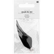 Assortment of 2 feathers - Made by me - 7 cm for DIY jewellery - Black x1