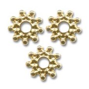 Metal spacer bead 12mm fine Gold plated x4