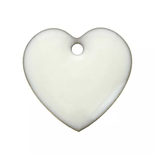 Epoxy resin heart-shaped sequin 15 mm off-white x4