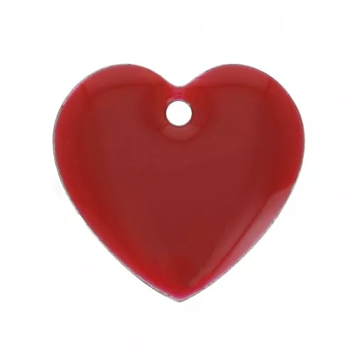 Metal and epoxy resin hearts 15 mm - Dark red x4