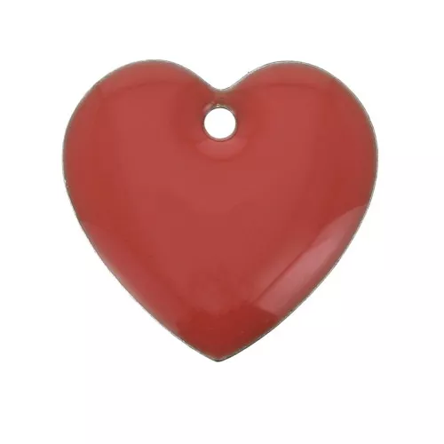 Epoxy resin heart-shaped sequin 15 mm Pink Coral x4