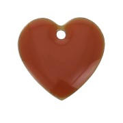 Epoxy resin heart-shaped sequin 15 mm Terracotta  x4