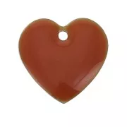 Epoxy resin heart-shaped sequin 15 mm Terracotta  x4