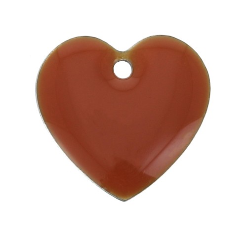 Epoxy resin heart-shaped sequin 15 mm Terracotta  x4