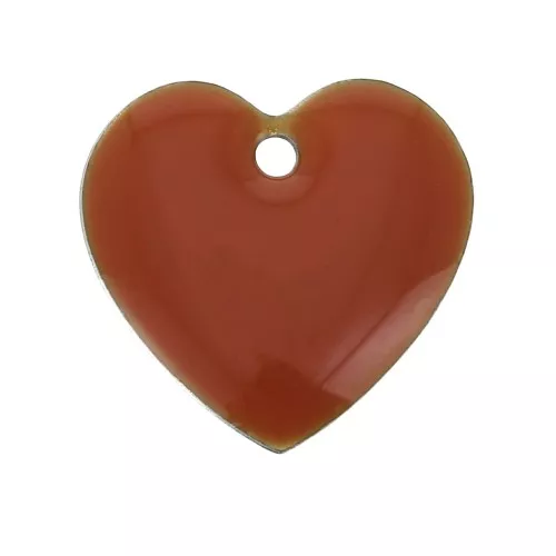 Epoxy resin heart-shaped sequin 15 mm Terracotta x4