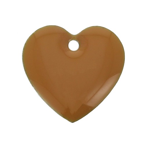 Epoxy resin heart-shaped sequin 15 mm Mustrard x4