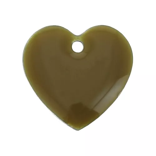 Epoxy resin heart-shaped sequin 15 mm Olive x4