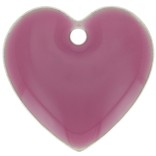 Epoxy resin heart-shaped sequin 15 mm Violine x4