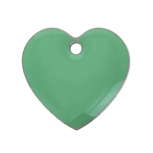 Epoxy resin heart-shaped sequin 15 mm Mint x4