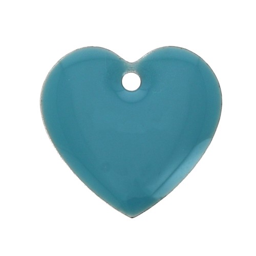 Epoxy resin heart-shaped sequin 15 mm Turquoise x4